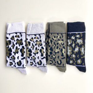 Men's Leopard Print 4 Pack Socks